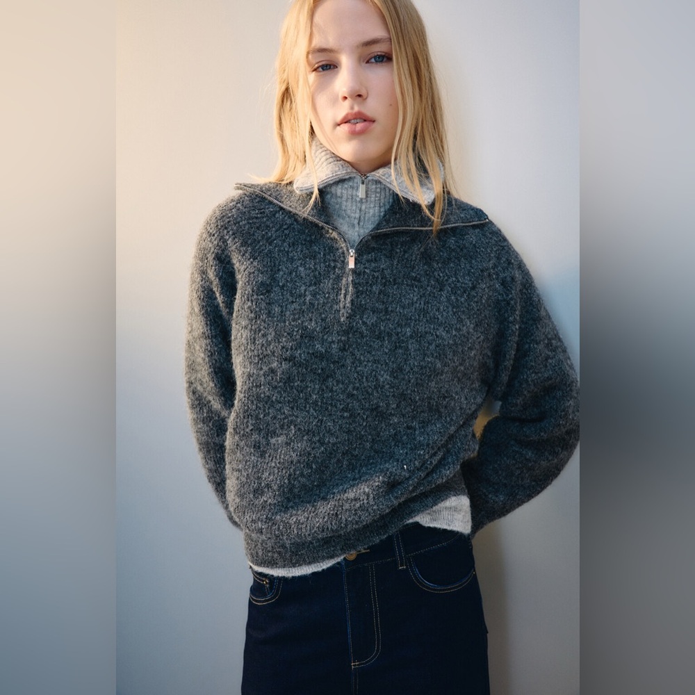 NWT $465 Vince Alpaca Blend Quarter Zip Pullover Sweater